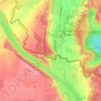Cannerberg topographic map, elevation, terrain