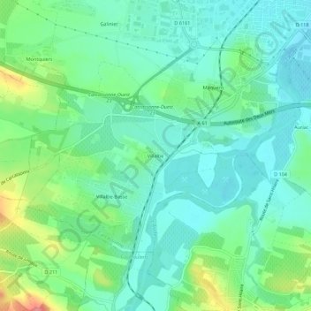 Villalbe topographic map, elevation, terrain