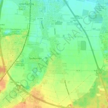 Winning topographic map, elevation, terrain