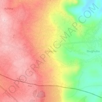Umuchu topographic map, elevation, terrain