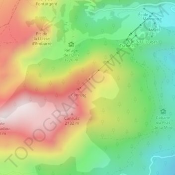 Pré d'en Mathieu topographic map, elevation, terrain