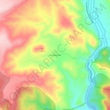 Ribarredonda topographic map, elevation, terrain
