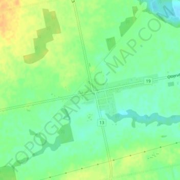 Springford topographic map, elevation, terrain