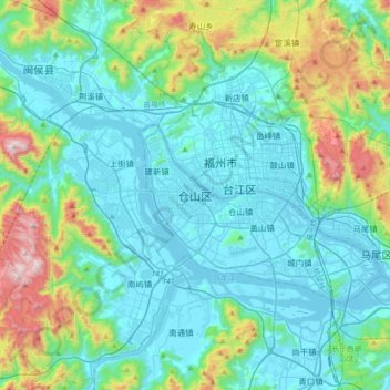 Cangshan topographic map, elevation, terrain