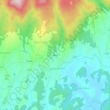 Požgaji topographic map, elevation, terrain