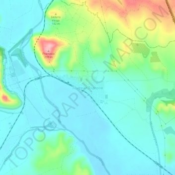 General Todorov topographic map, elevation, terrain