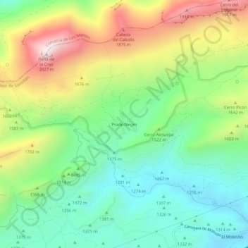 Prado Negro topographic map, elevation, terrain