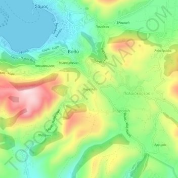Varella topographic map, elevation, terrain