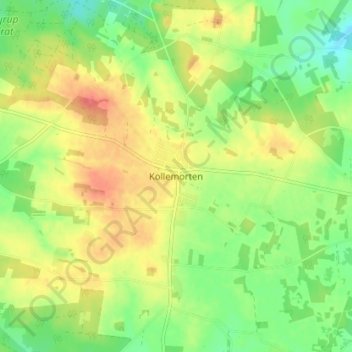 Kollemorten topographic map, elevation, terrain