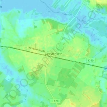 Geestenseth topographic map, elevation, terrain