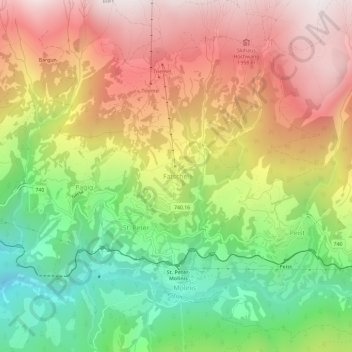 Fatschél topographic map, elevation, terrain