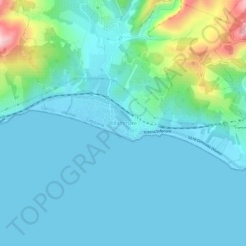 Villammare topographic map, elevation, terrain