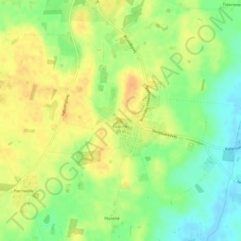Granhøj topographic map, elevation, terrain