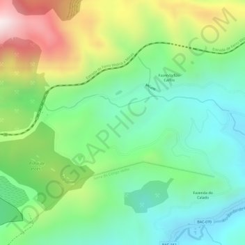 Ruinas do gongo soco topographic map, elevation, terrain