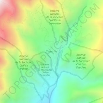Tenerife topographic map, elevation, terrain