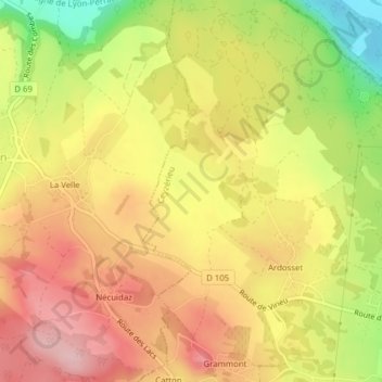 En Pierre Grosse topographic map, elevation, terrain