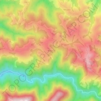 Mugești topographic map, elevation, terrain
