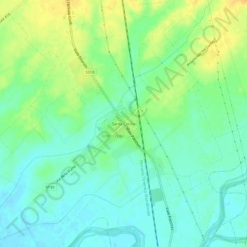 Santa Cecilia topographic map, elevation, terrain