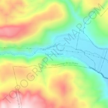Tepechicotlán topographic map, elevation, terrain