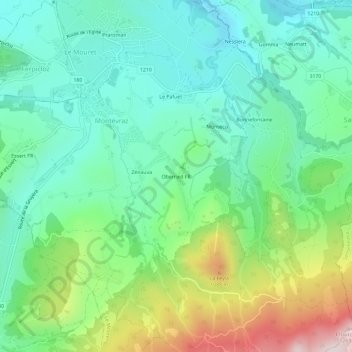 Oberried FR topographic map, elevation, terrain