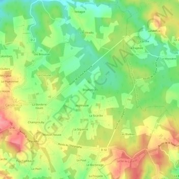Bouniague topographic map, elevation, terrain