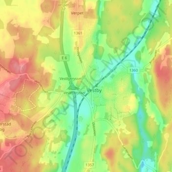 Randum topographic map, elevation, terrain