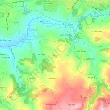 Bécotte topographic map, elevation, terrain