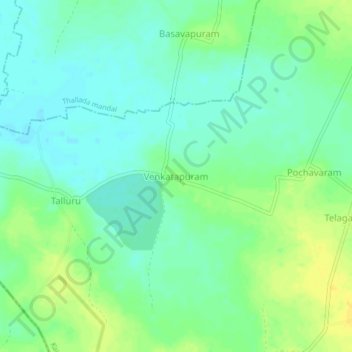 Venkatapuram topographic map, elevation, terrain
