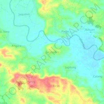 San Isidro topographic map, elevation, terrain