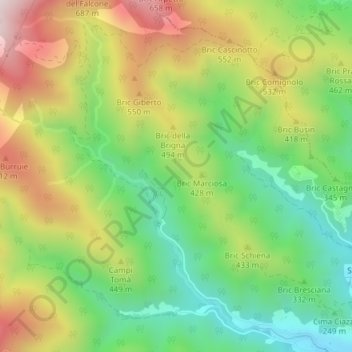 Perru topographic map, elevation, terrain