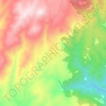 Kocapınar topographic map, elevation, terrain