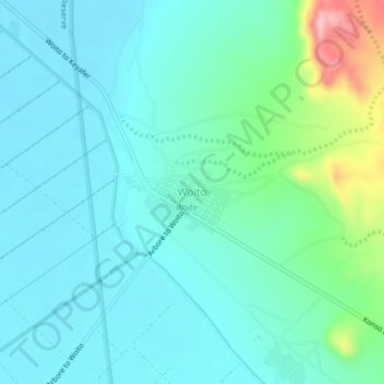 Woito topographic map, elevation, terrain