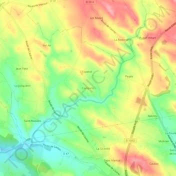 Campans topographic map, elevation, terrain