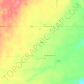 Duesler topographic map, elevation, terrain