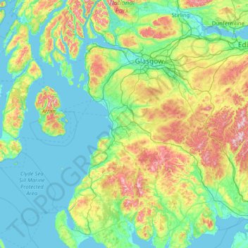 Ayrshire topographic map, elevation, terrain