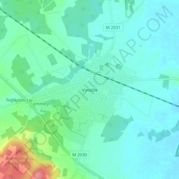 Vinslöv topographic map, elevation, terrain