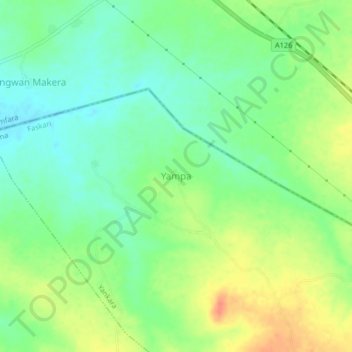Yampa topographic map, elevation, terrain