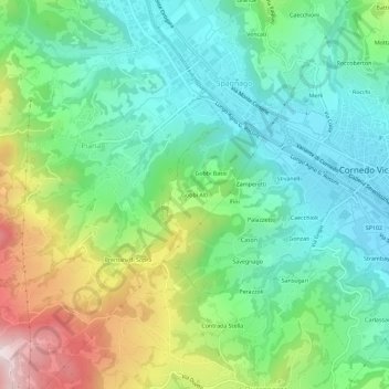 Gobbi Alti topographic map, elevation, terrain