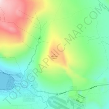 Vørufelli topographic map, elevation, terrain