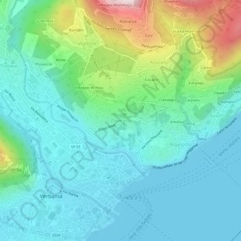 Zoverallo topographic map, elevation, terrain