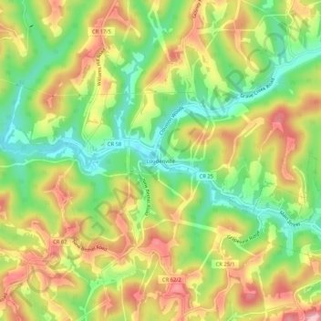 Loudenville topographic map, elevation, terrain