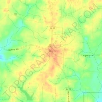 Pine topographic map, elevation, terrain