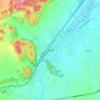 Pak Chong topographic map, elevation, terrain