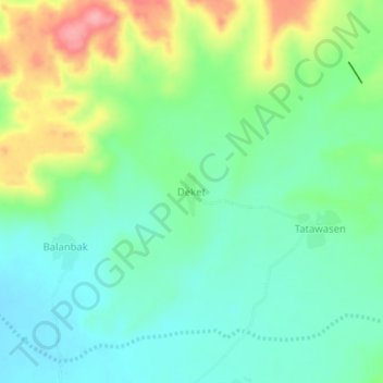 Déket topographic map, elevation, terrain