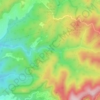 Salt de la Guineu topographic map, elevation, terrain