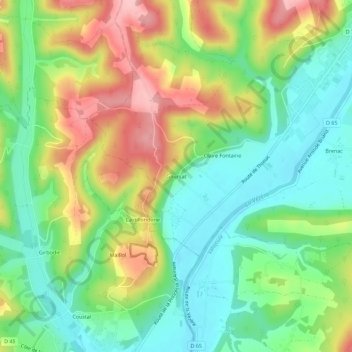 Goursat topographic map, elevation, terrain