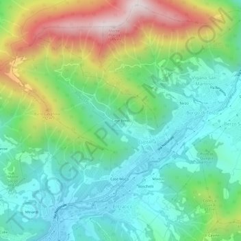 Case Benti topographic map, elevation, terrain
