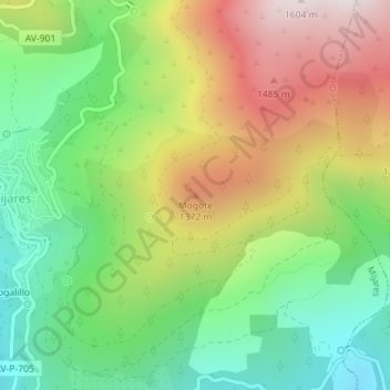 Mogote topographic map, elevation, terrain