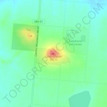 Cerro Grande topographic map, elevation, terrain
