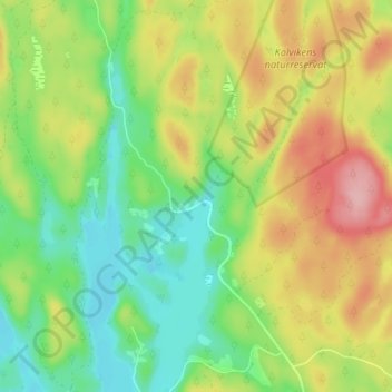 Kölviken topographic map, elevation, terrain